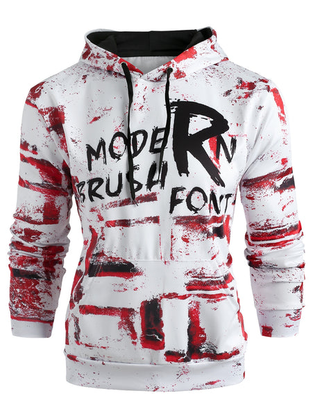 Halloween Letter Print Kangaroo Pocket Hoodie