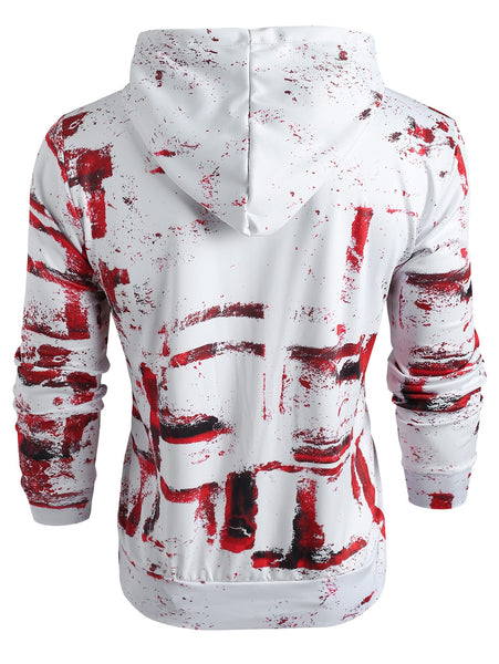 Halloween Letter Print Kangaroo Pocket Hoodie
