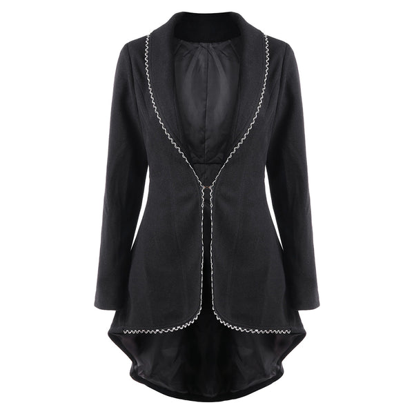 Back Lace Up Longline High Low Coat