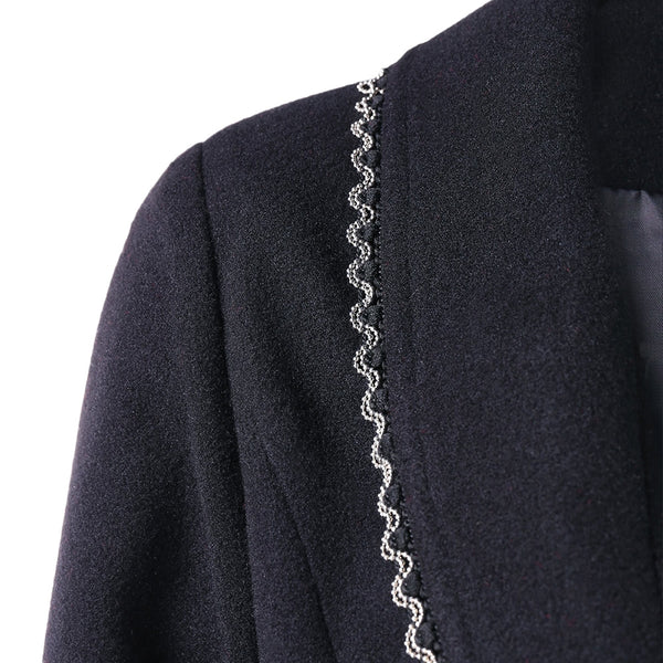 Back Lace Up Longline High Low Coat