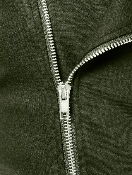 Asymmetric Zip Embellished Panel Coat