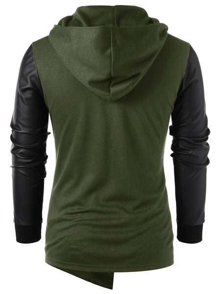 Asymmetric Zip Embellished Panel Coat