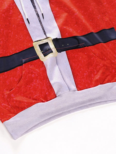 Christmas Belt Printed Casual Hoodie