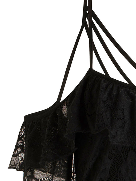 Strappy Cold Shoulder Lace Dress