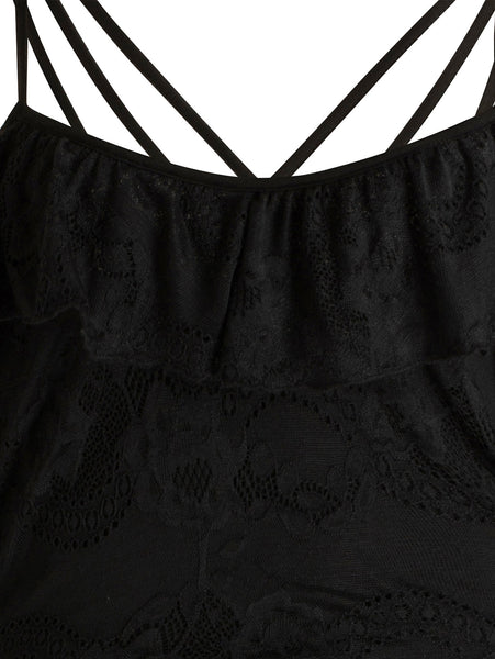 Strappy Cold Shoulder Lace Dress