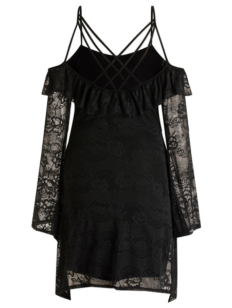 Strappy Cold Shoulder Lace Dress