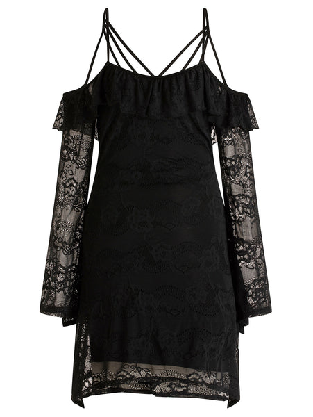 Strappy Cold Shoulder Lace Dress
