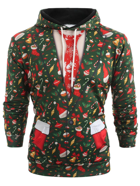 3D Christmas Elements Blazer Printed Hoodie