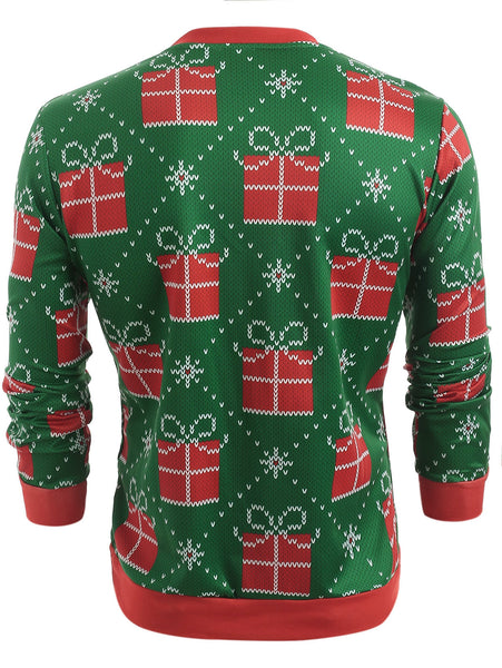 Christmas Gift Knitted Print Long Sleeve Sweatshirt