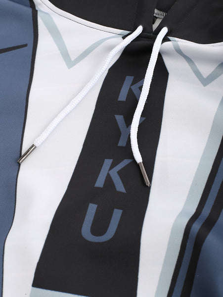 Faux Suit Tie Print Pullover Hoodie