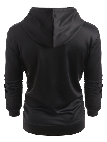 Faux Suit Tie Print Pullover Hoodie