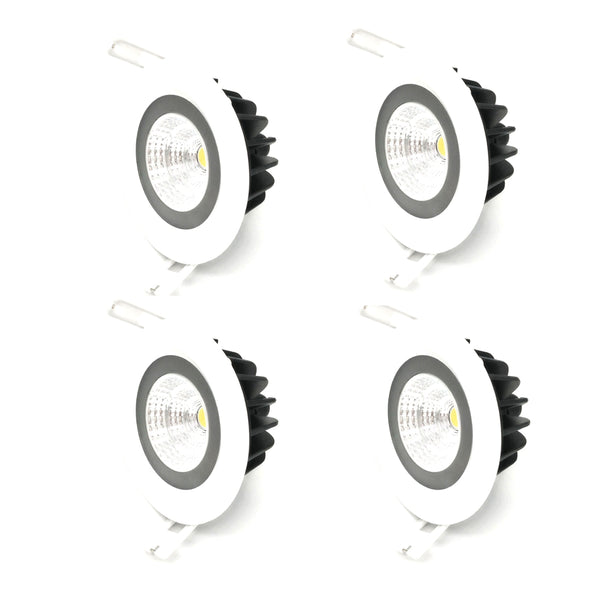 ZDM 4PCS 7W 600 - 650LM IP65 Waterproof White Round LED Ceiling Light Warm White AC 85 - 265V