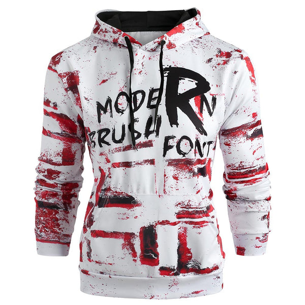 Halloween Letter Print Kangaroo Pocket Hoodie