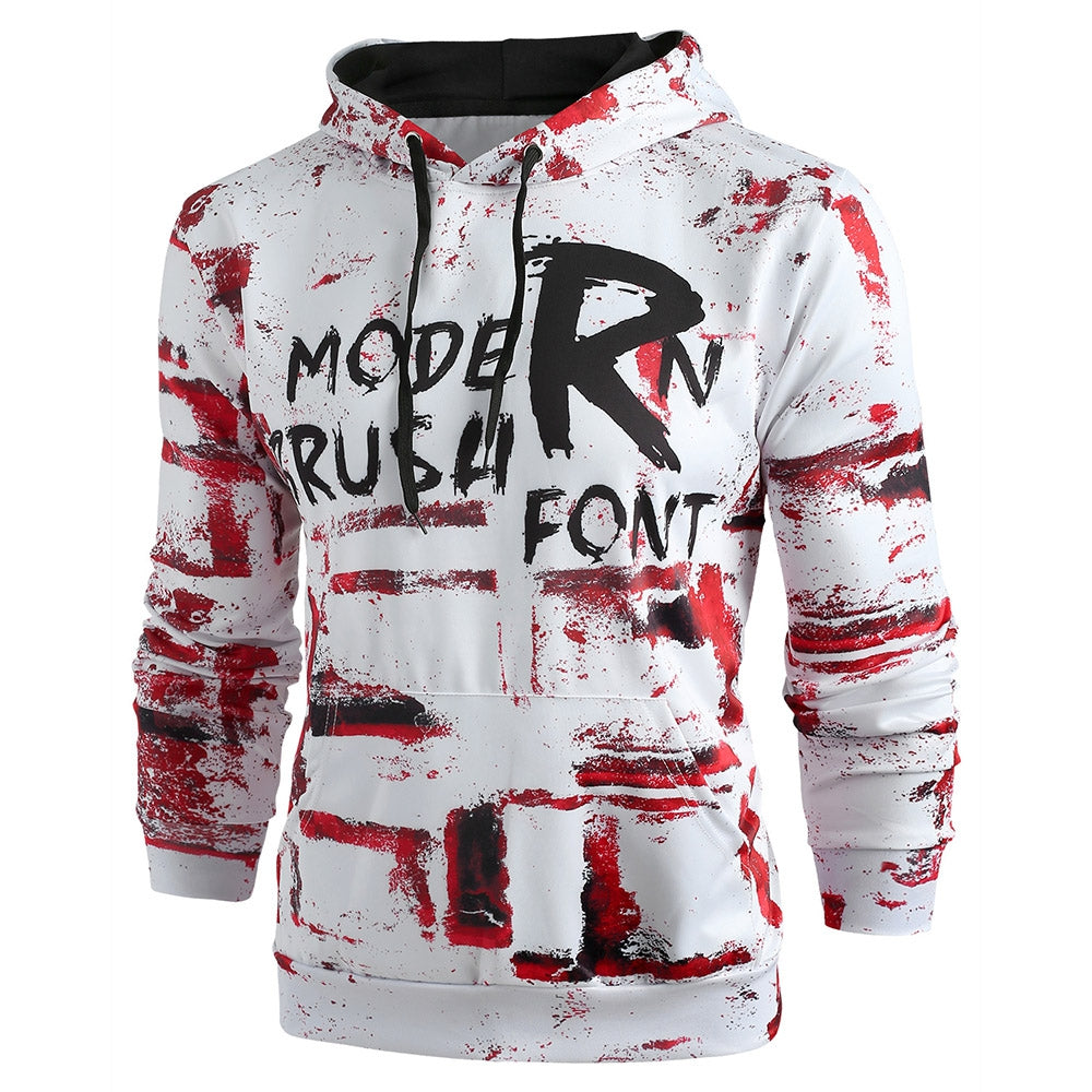 Halloween Letter Print Kangaroo Pocket Hoodie