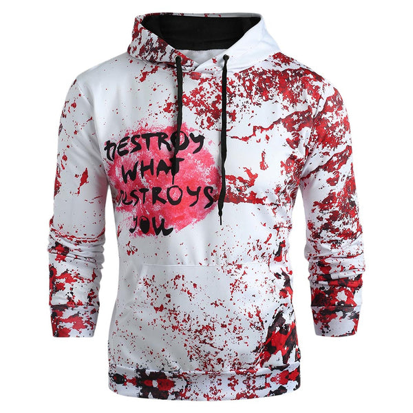 Halloween Letter Print Pullover Hoodie