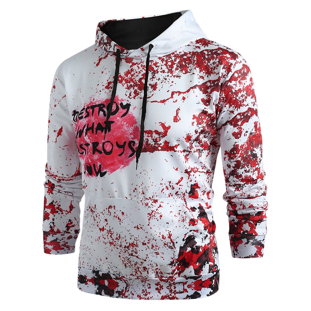 Halloween Letter Print Pullover Hoodie