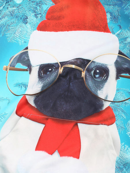 Christmas Puppy Print Kanga Pocket Hoodie