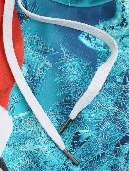 Christmas Puppy Print Kanga Pocket Hoodie