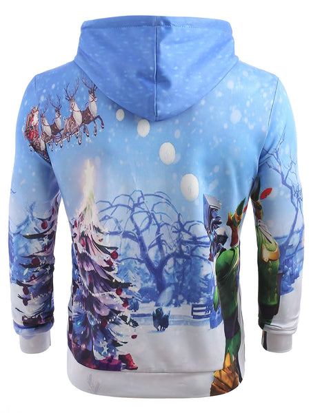 Snowfield Christmas Tree Kangaroo Pocket Hoodie
