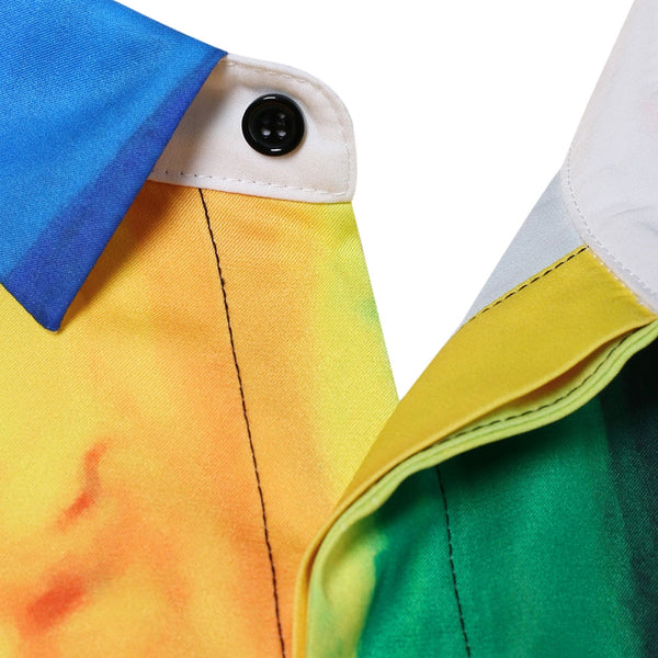 Hidden Button Paint Splatter Shirt