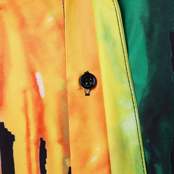 Hidden Button Paint Splatter Shirt