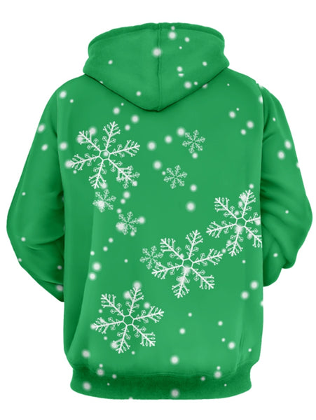 Christmas Cats Print Long Sleeve Hoodie