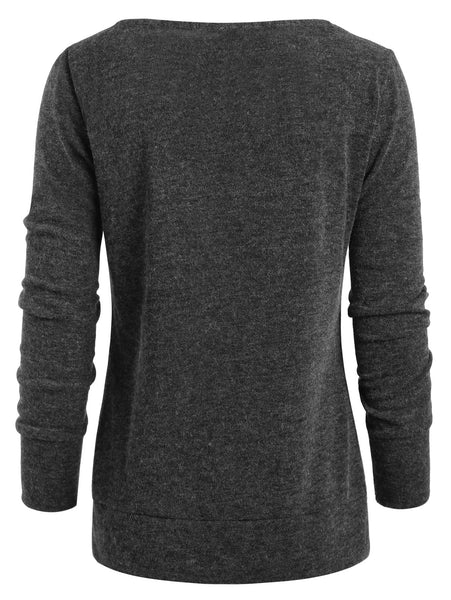 Round Neck Sweatshirt with Tartan Neck Gaiter