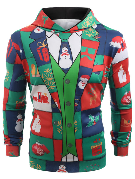 Funny Christmas Elements Blazer Print Hoodie