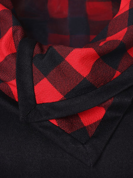 Turtleneck Tartan Tunic Sweatshirt
