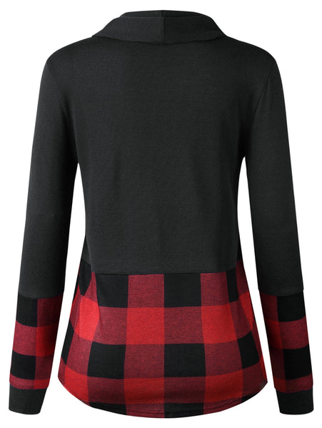 Turtleneck Long Sleeve Tartan Knitwear