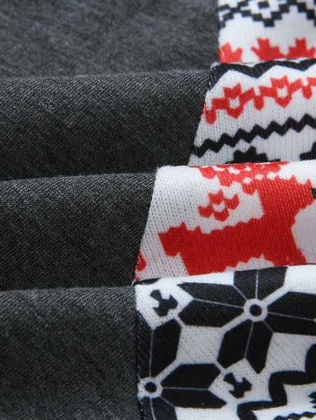 Drawstring Christmas Printed Hoodie