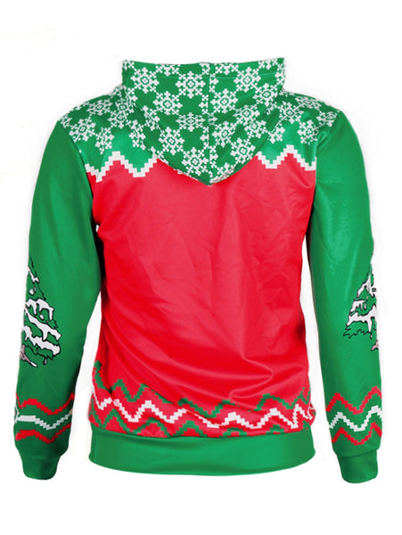 Pullover Christmas Santa Print Hoodie