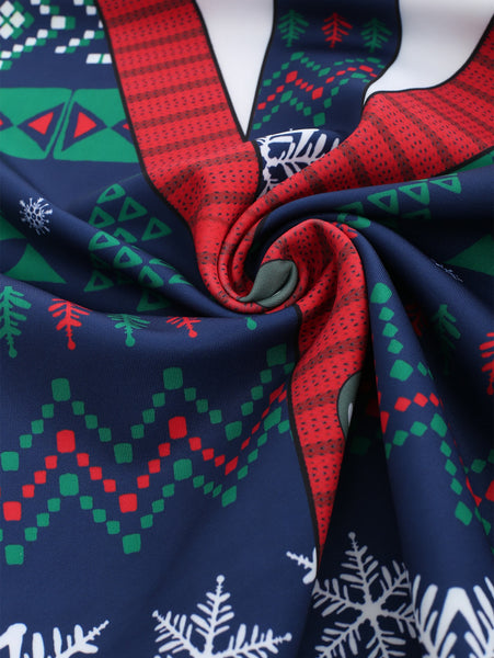 Christmas Cardigan Printed Long Sleeve T-shirt