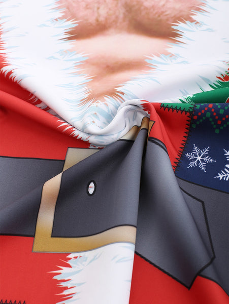 Funny Santa Muscle Clothes Print Christmas T-shirt