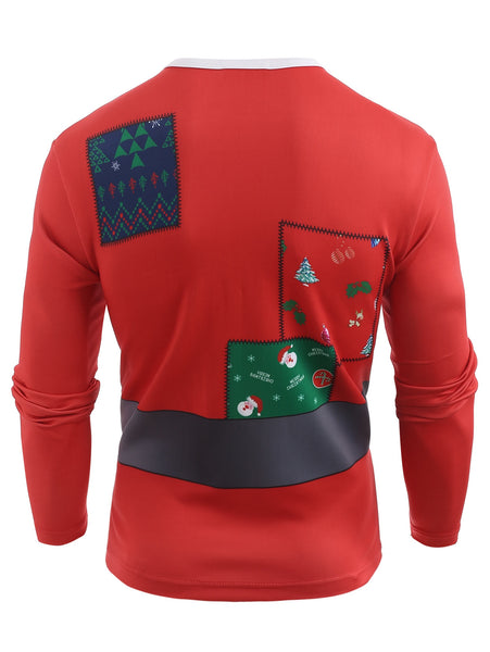 Funny Santa Muscle Clothes Print Christmas T-shirt