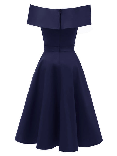 Off The Shoulder Foldover Cocktail Dress