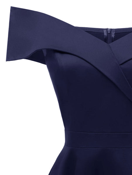 Off The Shoulder Foldover Cocktail Dress