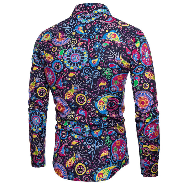 Colorized Patterning Printed Casual Shirt