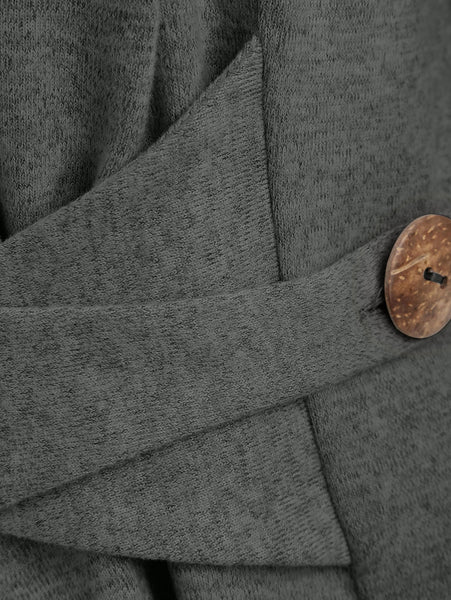 Open Front Button Long Duster Cardigan