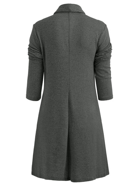 Open Front Button Long Duster Cardigan