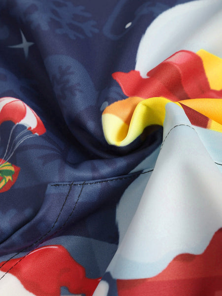 Night Santa Claus Gift Print Pullover Hoodie