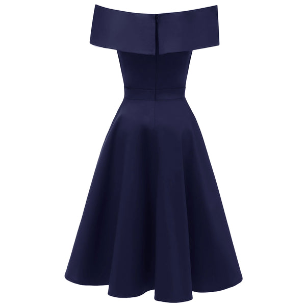 Off The Shoulder Foldover Cocktail Dress