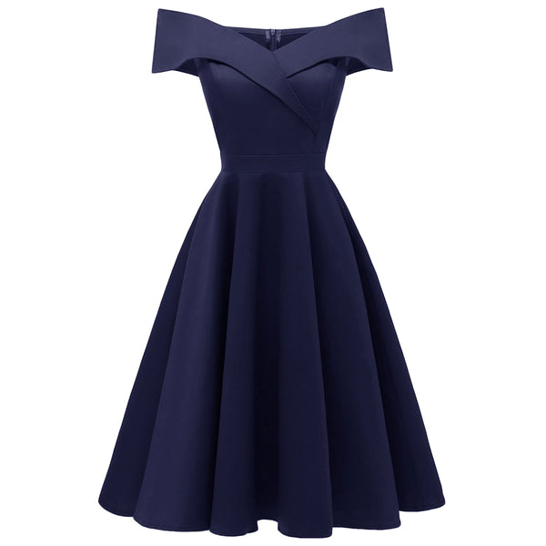 Off The Shoulder Foldover Cocktail Dress