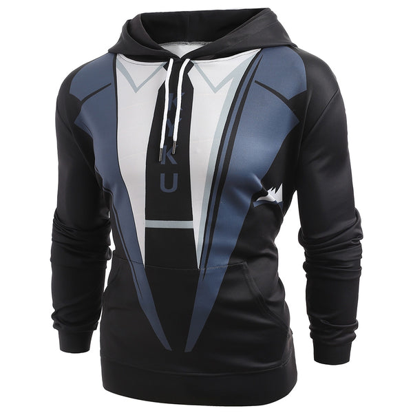 Faux Suit Tie Print Pullover Hoodie