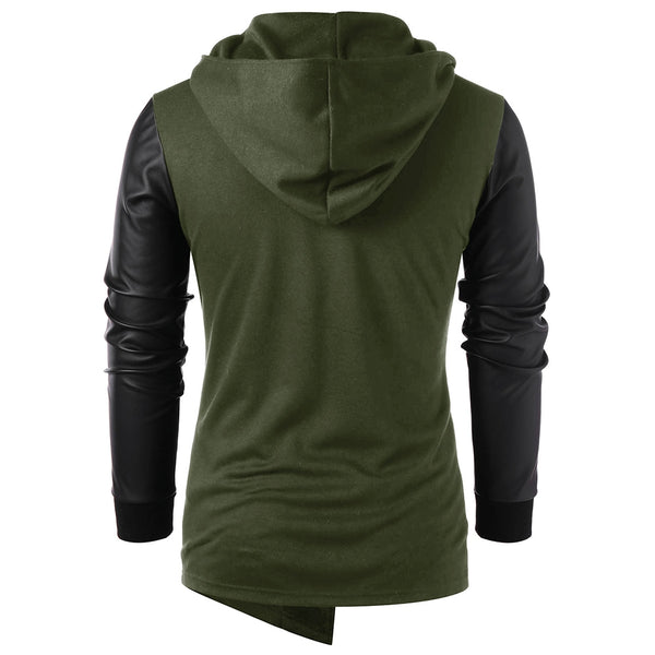 Asymmetric Zip Embellished Panel Coat