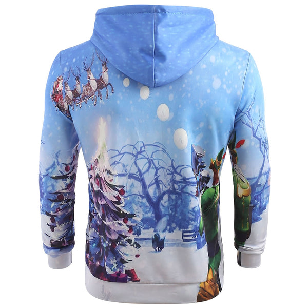Snowfield Christmas Tree Kangaroo Pocket Hoodie