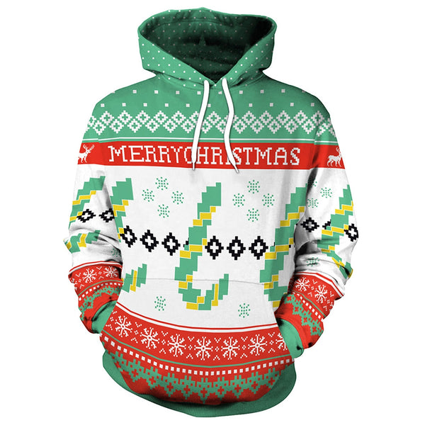 Long Sleeve Christmas Letter Print Hoodie