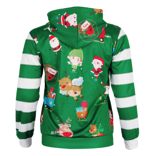 Christmas Santa Gift Print Pullover Hoodie