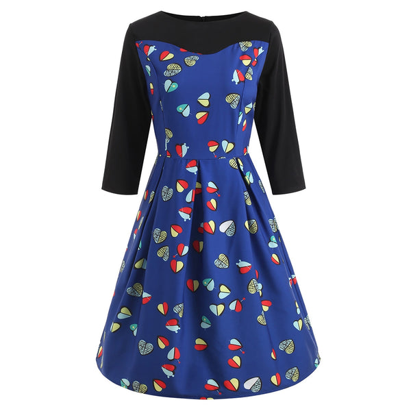 Heart Print Flare Dress