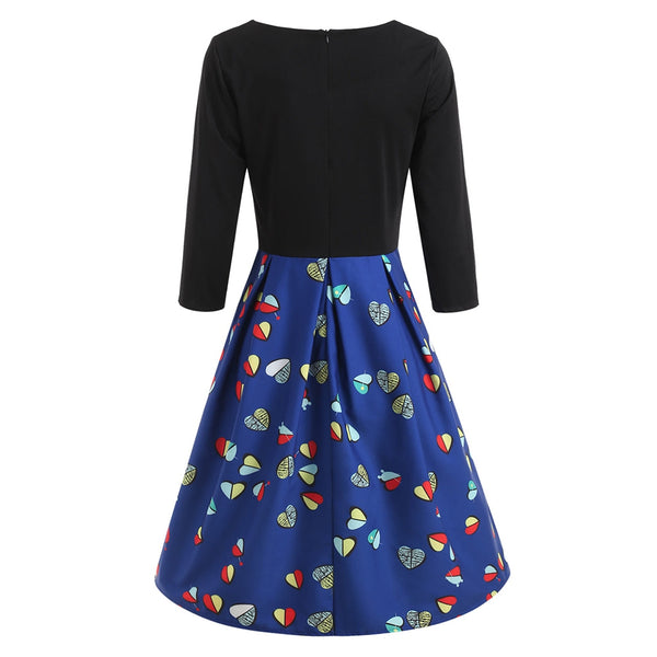 Heart Print Flare Dress